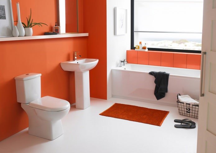 salle de bain en orange