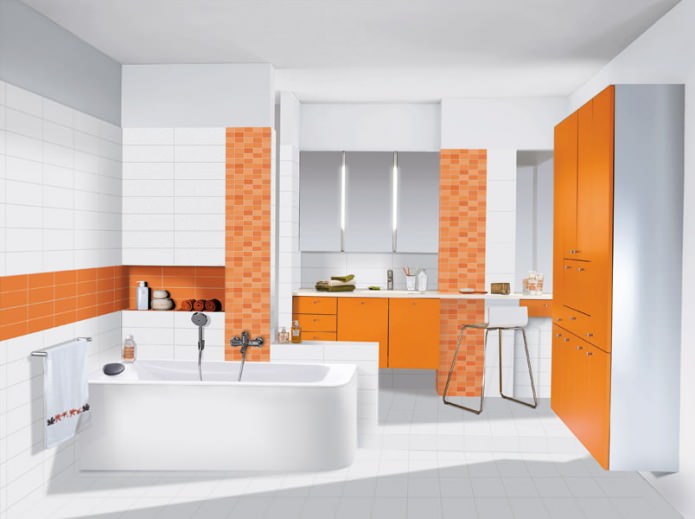 salle de bain en orange