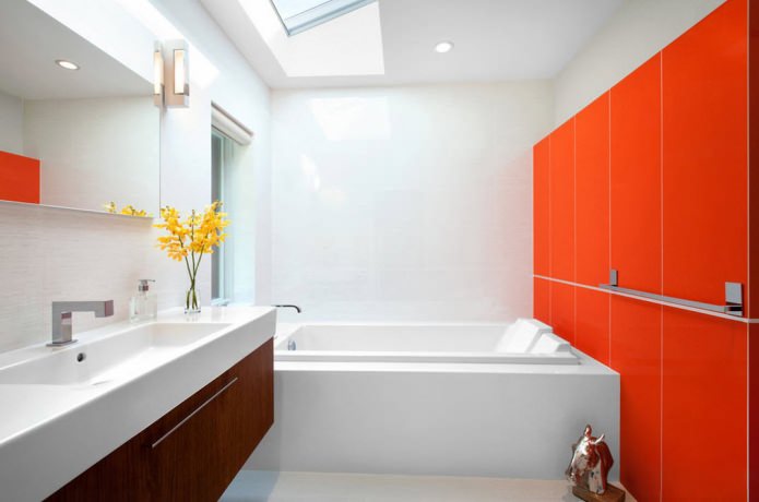 salle de bain en orange