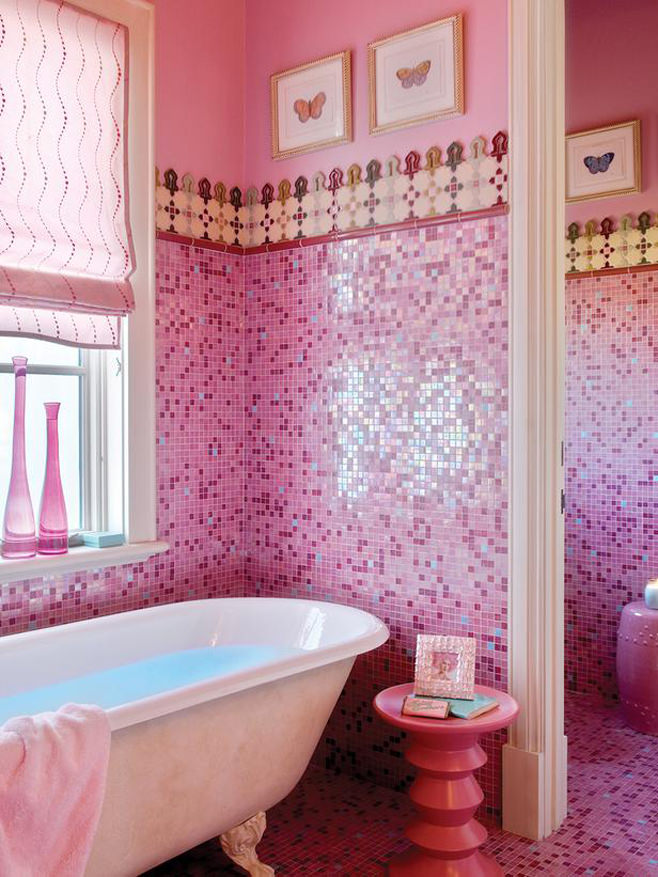 salle de bain en rose