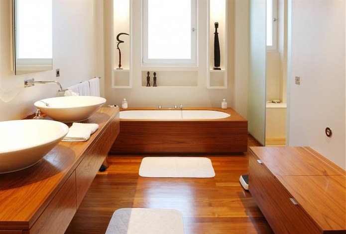 Salle de bain dans les tons marron