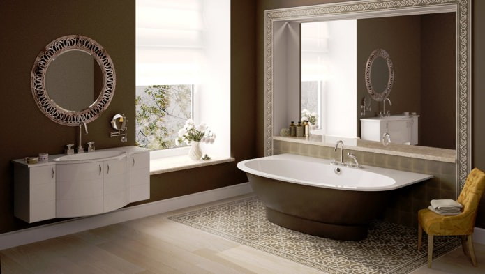 Salle de bain marron