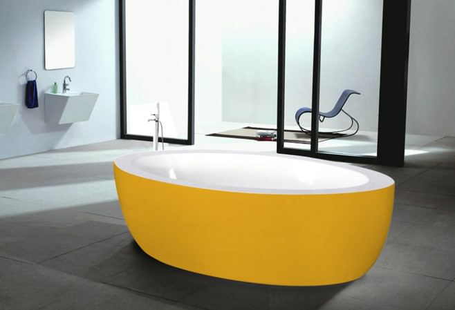 salle de bain jaune