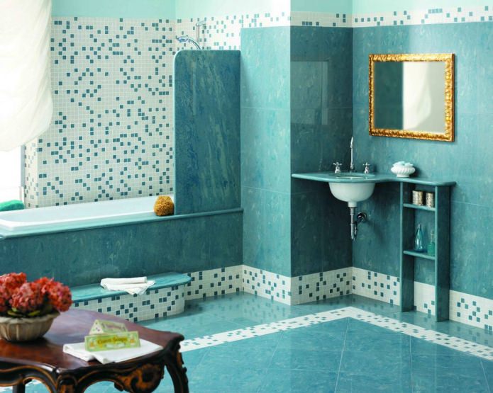 salle de bain turquoise