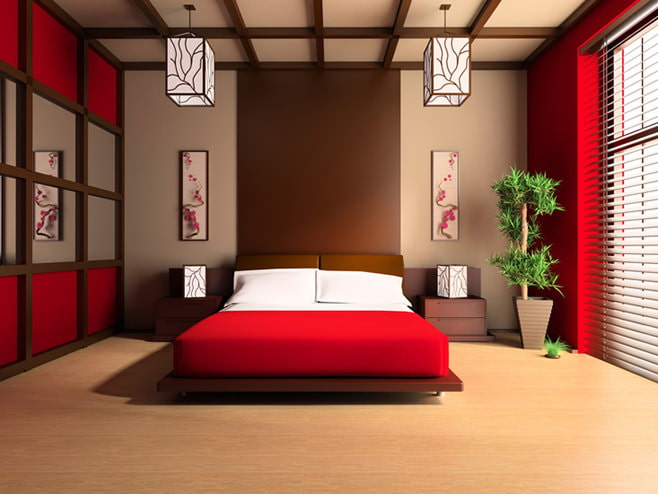 conception de chambre rouge