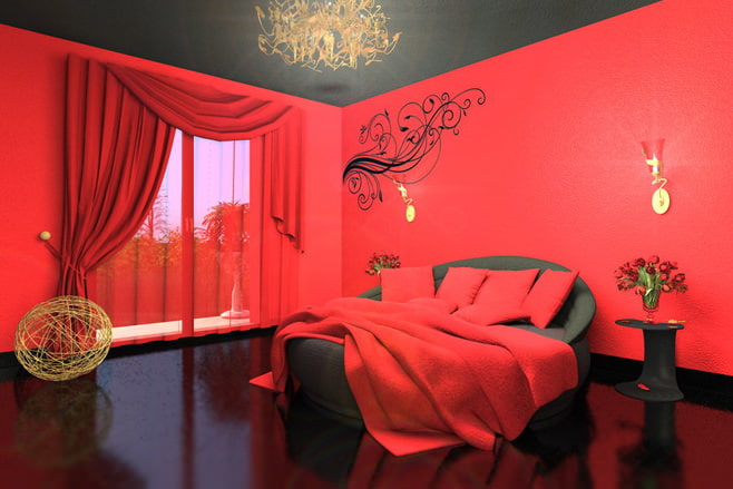 Chambre en rouge