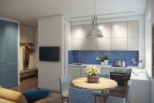 Design moderne d'un appartement de deux pièces de 52 mètres pour une famille avec deux enfants