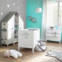 Chambre d'enfant aux couleurs turquoises: caractéristiques, photo-13