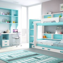 Chambre d'enfants aux couleurs turquoise: caractéristiques, photo-6