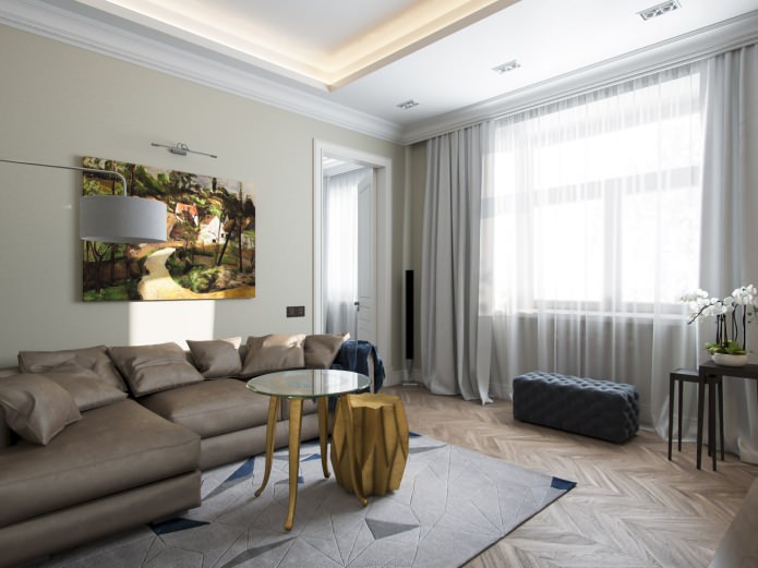 Appartement design 77 m². m. dans le style des classiques modernes