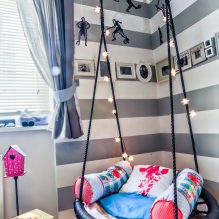 Balançoire dans l'appartement: types, choix du lieu d'installation, meilleures photos et idées pour l'intérieur-9