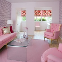 Design de salon en rose: 50 exemples de photos-5