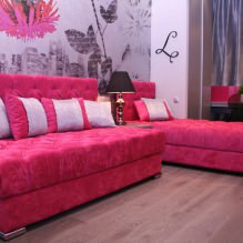 Design de salon en rose: 50 exemples de photos-13