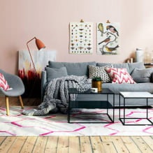 Design de salon en rose: 50 exemples de photos-20