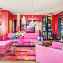 Design de salon en rose: 50 exemples de photos-2