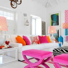 Design de salon en rose: 50 exemples de photos-16