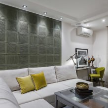 Décoration murale dans le salon : choix de couleurs, finitions, mur d'accent à l'intérieur-3