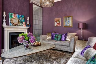 Intérieur dans les tons violets: combinaisons, aperçu des pièces, 70 photos