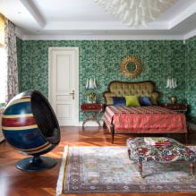 Intérieur avec papier peint dans des tons verts: design, combinaisons, choix de style, 70 photos-12