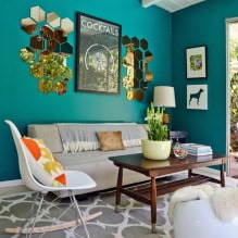 Design de salon en couleur turquoise: 55 meilleures idées et réalisations à l'intérieur-9