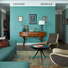 Design de salon en couleur turquoise: 55 meilleures idées et réalisations à l'intérieur-7