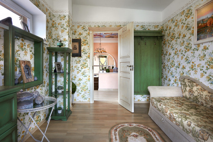 Provence style wallpaper: 60+ maginhawang disenyo, larawan at ideya