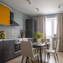 Rideaux pour la cuisine avec porte de balcon - options de design moderne-0