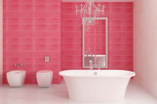 Conception de salle de bain aux couleurs roses