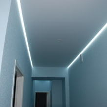 Plafond tendu en flèche: types de construction, forme, matériau, design, couleur, photo à l'intérieur-3