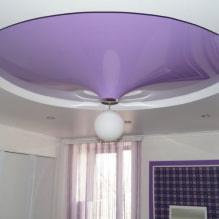 Plafond lilas : types (stretch, placoplâtre, etc.), combinaisons, design, éclairage-3