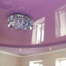 Plafond lilas : types (stretch, placoplâtre, etc.), combinaisons, design, éclairage-5