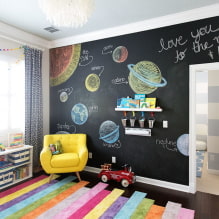 Décoration murale dans la chambre des enfants: types de matériaux, couleur, décor, photo à l'intérieur-5