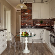 Tables en verre pour la cuisine: photos à l'intérieur, types, formes, couleurs, design, styles-7