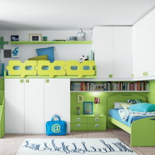 Loft bed: mga larawan, uri, kulay, disenyo, istilo, materyales, halimbawa na may isang hagdan, -3