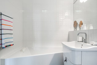 Carrelage blanc dans la salle de bain : design, formes, combinaisons de couleurs, options d'emplacement, couleur du joint