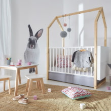 Maison de lit dans la chambre des enfants: photo, options de conception, couleurs, styles, décor-2