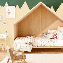 Maison de lit dans la chambre des enfants: photo, options de conception, couleurs, styles, décor-7