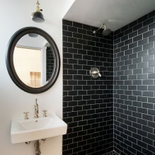 Salle de douche en carrelage: types, options de pose des carreaux, design, couleur, photo à l'intérieur de la salle de bain-4