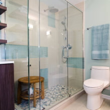 Salle de douche en carrelage: types, options de pose des carreaux, design, couleur, photo à l'intérieur de la salle de bain-6