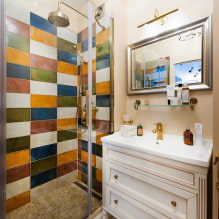 Salle de douche en carrelage: types, options de pose des carreaux, design, couleur, photo à l'intérieur de la salle de bain-8