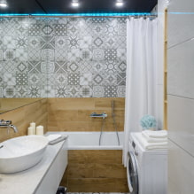 Mga tile para sa isang maliit na banyo: pagpipilian ng laki, kulay, disenyo, hugis, layout-4