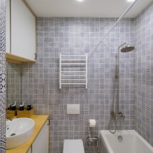 Mga tile para sa isang maliit na banyo: pagpipilian ng laki, kulay, disenyo, hugis, layout-8