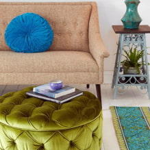 Poufs à l'intérieur: types, couleurs, matériaux, formes, design, exemples de styles différents-0