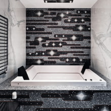 Salle de bain noir et blanc : choix des finitions, plomberie, mobilier, WC design-5