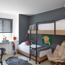 Chambre d'enfant pour deux garçons : zonage, agencement, design, décoration, mobilier-3