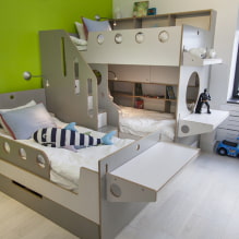 Chambre d'enfant pour trois enfants : zonage, conseils d'aménagement, choix du mobilier, éclairage et déco-4