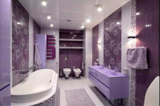 Salle de bain violet et lilas : combinaisons, décoration, mobilier, plomberie et déco