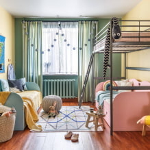 Chambre d'enfants pour deux enfants: exemples de réparation, zonage, photos à l'intérieur-2