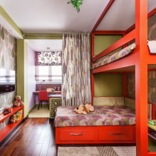 Chambre d'enfants pour enfants de sexes différents: zonage, photo à l'intérieur-5