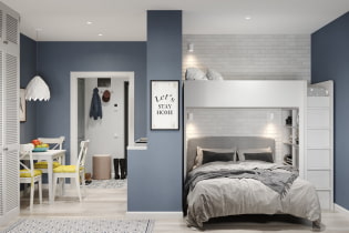 Intérieur d'un petit studio 29 m² pour une famille avec un enfant